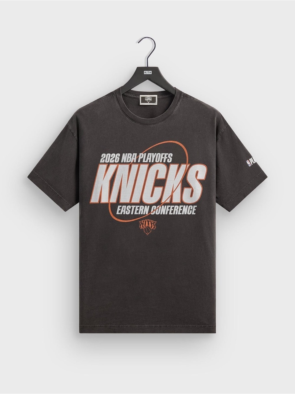 Kith for the New York Knicks Playoffs Tee Black Retro Logo T-Shirt Size Large